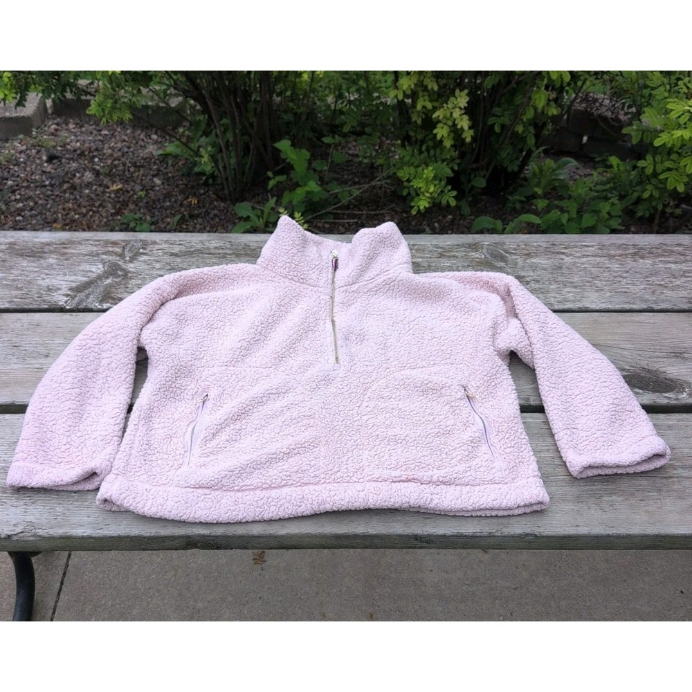 Tommy Hilfiger Womens Pullover Jacket Half Zip Long Sleeve Mock Collar Pale Pink